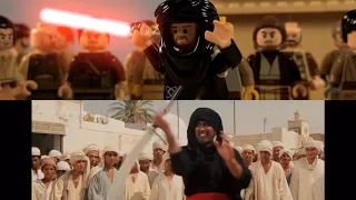 LEGO Indiana Jones sword Fight Scene, But With A Lightsaber...(Side by Side)