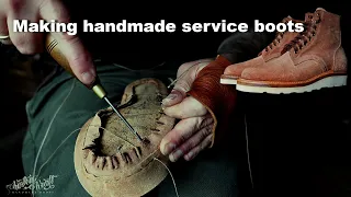 Making handmade service boots - full bootmaking process #handmadeboots #bootmaking #stormwelt #asmr