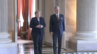 Germany's Angela Merkel meets Belgian King Philippe in Brussels | AFP