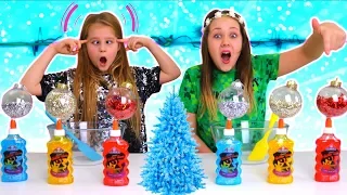 TWIN TELEPATHY SLIME CHALLENGE!! (CHRISTMAS EDITION)