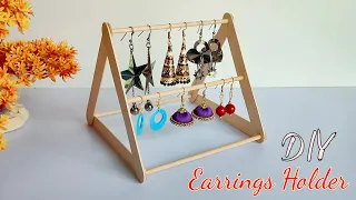 DIY Earring Holder || Earring Organizer || Easy Earring Stand Making Idea