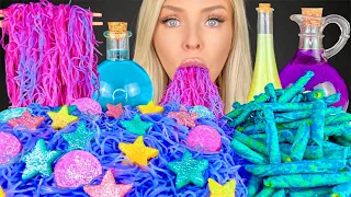 ASMR GALAXY FOOD, UNICORN NOODLES, TAKIS BLUE HEAT, STAR FRUIT, POMEGRANATE, MUKBANG 먹방