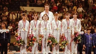 First world title for Romania🥇 Comaneci/ Eberle/ Turner/ Dunca/ Ruhn/ Vladarau UB & BB TF'79 WCH