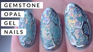 GEMSTONE/OPAL GEL NAILS WATCH ME WORK