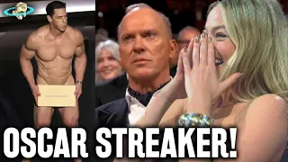 WHOA! John Cena STREAKS Oscars Stage NUDE as Margot Robbie LOSES IT & Jimmy Kimmel BOMBS!