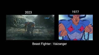 Voltes V fight scene vs Vaizanger second beast fighter (2023 vs 1977) | SuperHiro Action