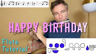 Learn to play Happy Birthday: flute solo: 1 minute free lesson! (for beginners)