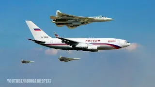 Six Su-57 Stealth Fighter Jets Escort Putin's Presidential Plane - 6 Su-57 Escoltam Avião de Putin