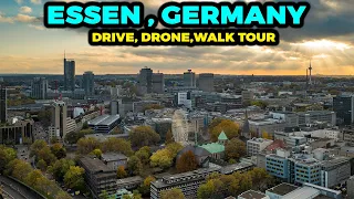 ESSEN GERMANY 4K DRONE DRIVE WALK TOUR