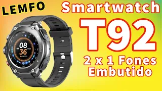 Smartwatch T92 2x1 tws bluetooth 5 0 fone de ouvido embutido ( T92 Review and Configuration)