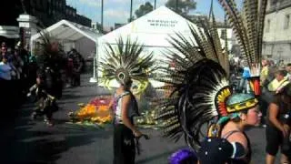 Nahuatl Aztec Indian Dia De Los Muertos Dance, Mexico City ( the Zocalo ) Day of the Dead Festival