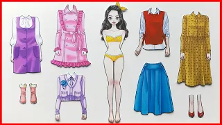 BÚP BÊ GIẤY & DÁN HÌNH VÁY ĐẦM GIÀY DÉP CÔNG CHÚA HÀN QUỐC - Paper doll dress up sticker (Chim Xinh)