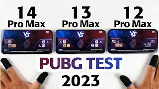iPhone 14 Pro Max vs 13 Pro Max vs 12 Pro Max PUBG MOBILE TEST in 2023 - BEST iPhone FOR BGMI 2023