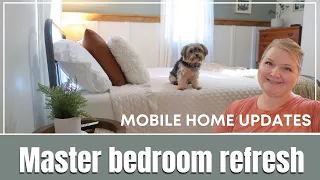 Master bedroom refresh | Single wide mobile home updates | Small bedroom makeover