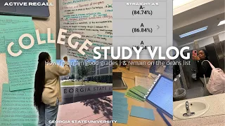 COLLEGE STUDY VLOG | How i prepare for exams, staying on the deans list,  + KEY study tips | GSU.