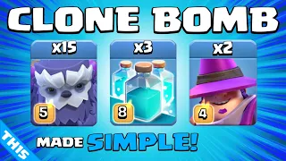 15 x Yetis + Yeti Clone Bomb = UNSTOPPABLE!!! TH15 Attack Strategy | Clash of Clans
