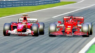 Ferrari F1 2021 vs Ferrari F1 2004 at Monza GP