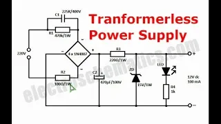 How to Make a Transformerless Power Supply 12V DC