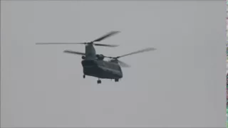 Chinook helicopter super low fly by