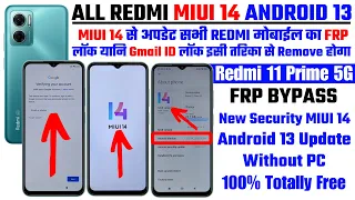 Redmi 11 Prime Frp Bypass New Security MIUI 14 Update❌All Redmi Frp Bypass MIUI 14 Android 13 Update