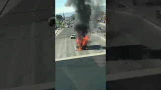 Motorhome on fire