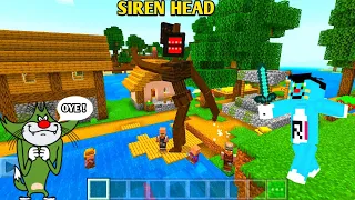 Minecraft | Siren Head Attack In Oggy And Jack Village | Minecraft Pe | In Hindi | Rock Indian Gamer