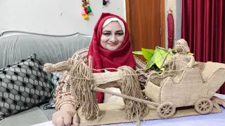 Jute Craft projects | Craft ideas with waste material | home decorating ideas handmade easy.