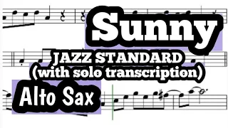 Sunny Alto Sax Sheet Music Backing Track Play Along Partitura Bobby Hebb