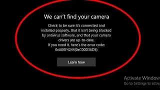 How to fix Webcam not working-Error code 0xA00F4246(0x887A0004) in windows 10