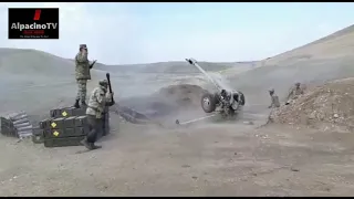 Azerbaijani artillery working