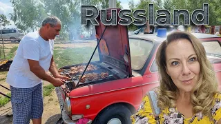 Barbecue in the Trunk of an Ancient Soviet Car 😂 How Russians Actually Rest on Vacation🔥