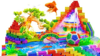 DIY - How To Make Mini Waterfall Diorama Aquarium From Magnetic Balls (Satisfying) - Magnet Balls