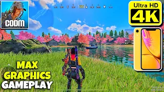 IPHONE XR CODM MAX GRAPHICS GAMEPLAY TEST | VERY HIGH GRAPHICS 4K GAMEPLAY | IPHONE XR CODM GAMEPLAY