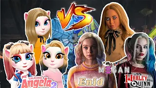 My Talking Angela 2 🔥/ Enid Sinclair And M3gan Doll Makeover And Harley Quinn Vs Angela New Gameplay