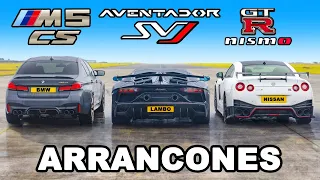 Nissan GT-R NISMO vs Aventador SVJ vs M5 CS: ARRANCONES