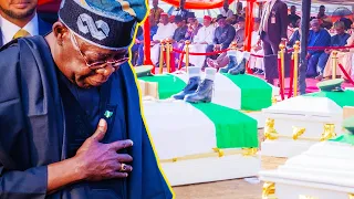 Tinubu Oversees First Mass Burial In His Administration - Soldiers Killed In Okuama & Bomadi Buried
