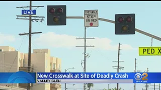 New Crosswalk Technology Installed At Valley Glen Intersection Where Crossing Guard Was Killed