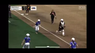 Julia Larson St Charles North IL State Semifinal steals home great softball IQ heads-up