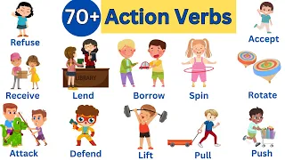 70 Action Verbs Vocabulary | English Action Verbs | #classroomlanguage #kidslearning #phrasalverbs