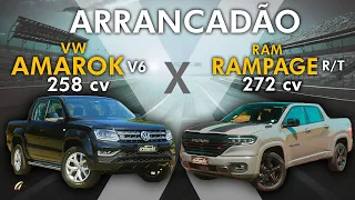 RAM RAMPAGE R/T x VW AMAROK V6 NO ARRANCADÃO! Quem vence esse duelo de picapes?