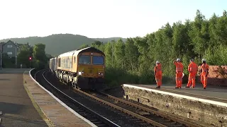 GBRf Llandudno slate - 66723 arrives at Llandudno Junction and shunts JNAs into Glan Conwy sidings