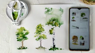 Как просто и быстро рисовать деревья.