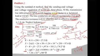 EPTS - Lecture 23: Numerical Problems on short and Medium lines