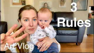 How an Artist Works From Home with Baby (Art Vlog)