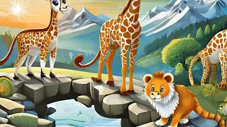 FUNNY AFRICA-WE ARE PUTTING TOGETHER A PUZZLE WITH A LION, AN ANTELOPE AND A MONKEY. Puzzles for