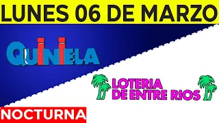 Resultados Quinielas nocturnas de Córdoba y Entre Rios Lunes 6 de Marzo