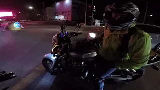 Some night accelerations Tiger 1050 vs Honda CB1300