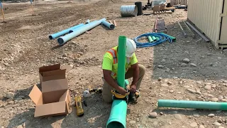 Using a hose clamp to secure sewer pipe