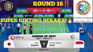R 16‼️Anthony Sinisuka Ginting(INA) VS Kenta Nishimoto(JPN) India Open 2024