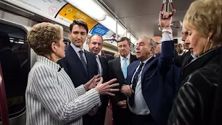 Justin Trudeau takes a ride on Toronto’s new subway extension